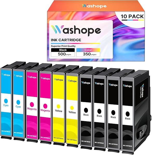 Washope Cartouche Compatible pour Epson XP 2200 pour Expression Home XP-2200 XP-2205 XP-3200 XP-4200 Workforce WF-2910DW/2930DWF (10 Pack) - 1