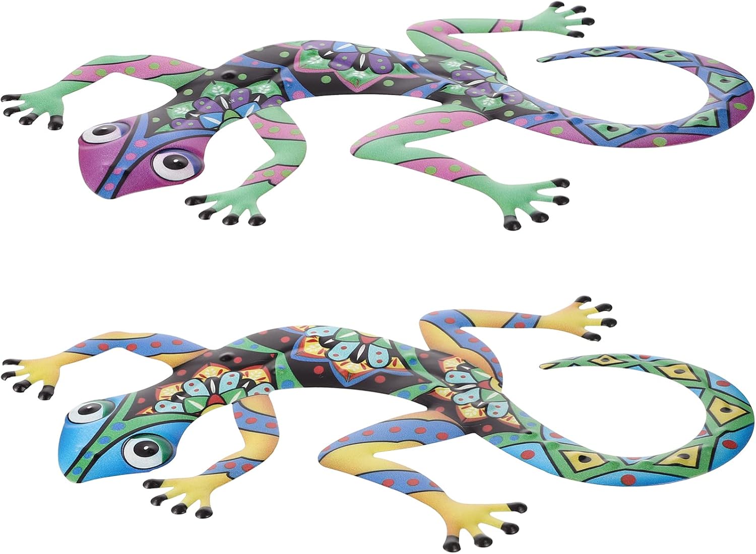 GANAZONO 2pcs gecko pendant metal art wall decor metal
