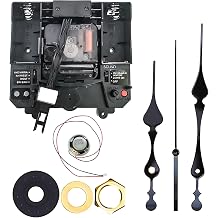 Black Quartz Clock Movement Replacement with Speaker, 4 Music Options, Hourly Chime, Night Shut-Off, Adjustable Volume, DIY Kit