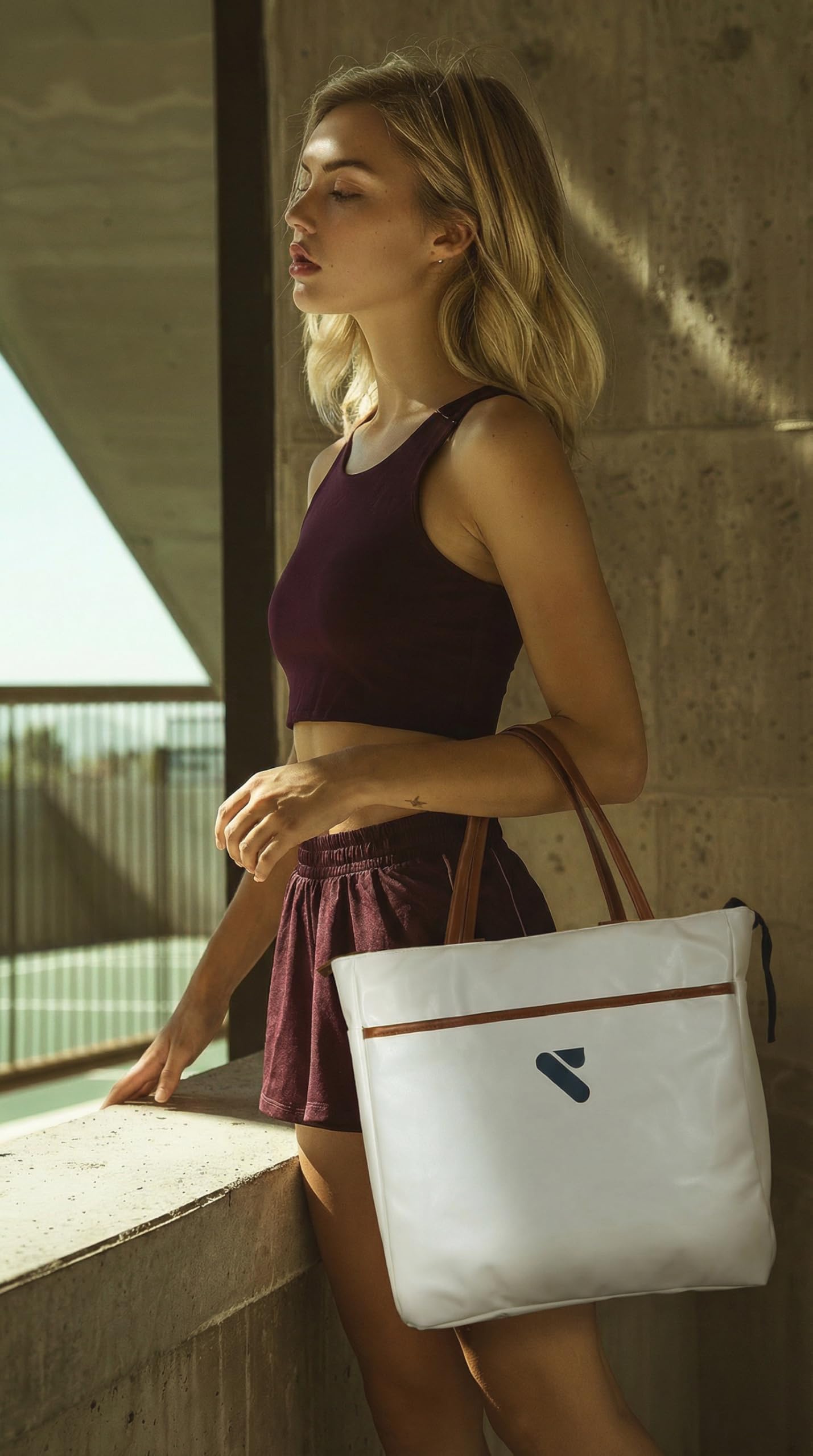 RYON Borsa Padel Donna LOBA con Tracolla e Tasche Interne, Stile Retrò Tennis Club, Design Elegante Ispirato Anni 60-70 Tennis Fashion Moda