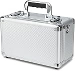Lockable Portable Card Storage Box with Key Lock with Handle and Shoulder Strap for Toploader,Graded Card, Sports Card Collection,Storage and Trading