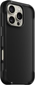 NOMAD Rugged Case for iPhone 16 Pro Polycarbonate Protective Case with TPU Bumper Matte PET Back MagSafe Compatible Black