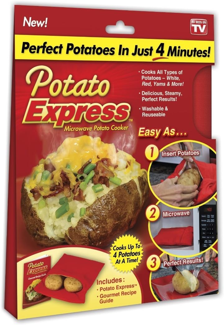 Potato Express 1000188 Microwave Potato Cooker 4-Pack