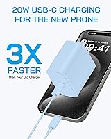 Vista 2 de Paquete de 3 bloques de carga rápida AISNI compatibles con iPhone 17, 16, 15, cargador USB C de carga rápida, cable de carga larga tipo C de 6 pies