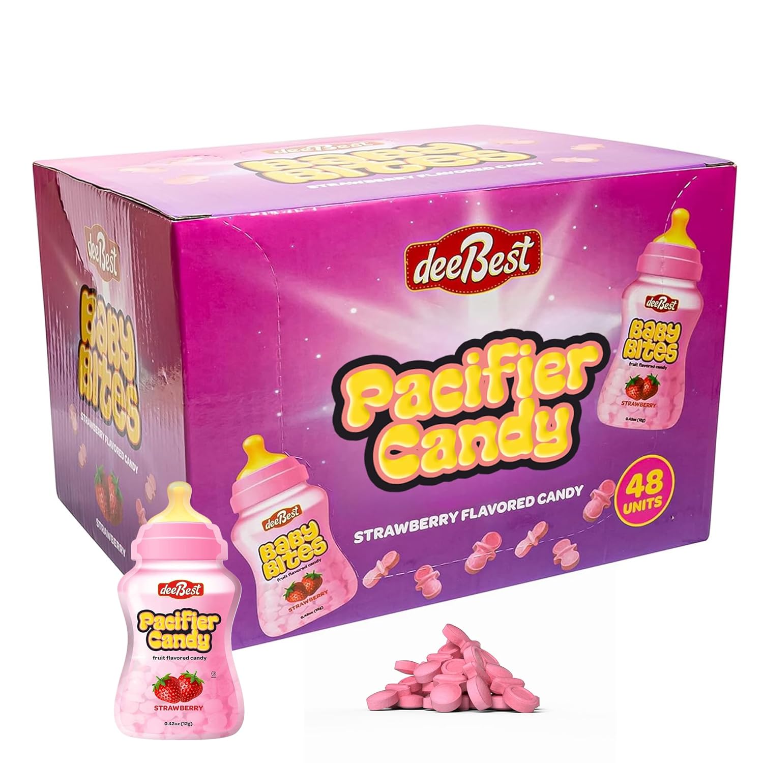 Candy Pacifier Strawberry Fruity Pink Bites 48 Togo Ubuy