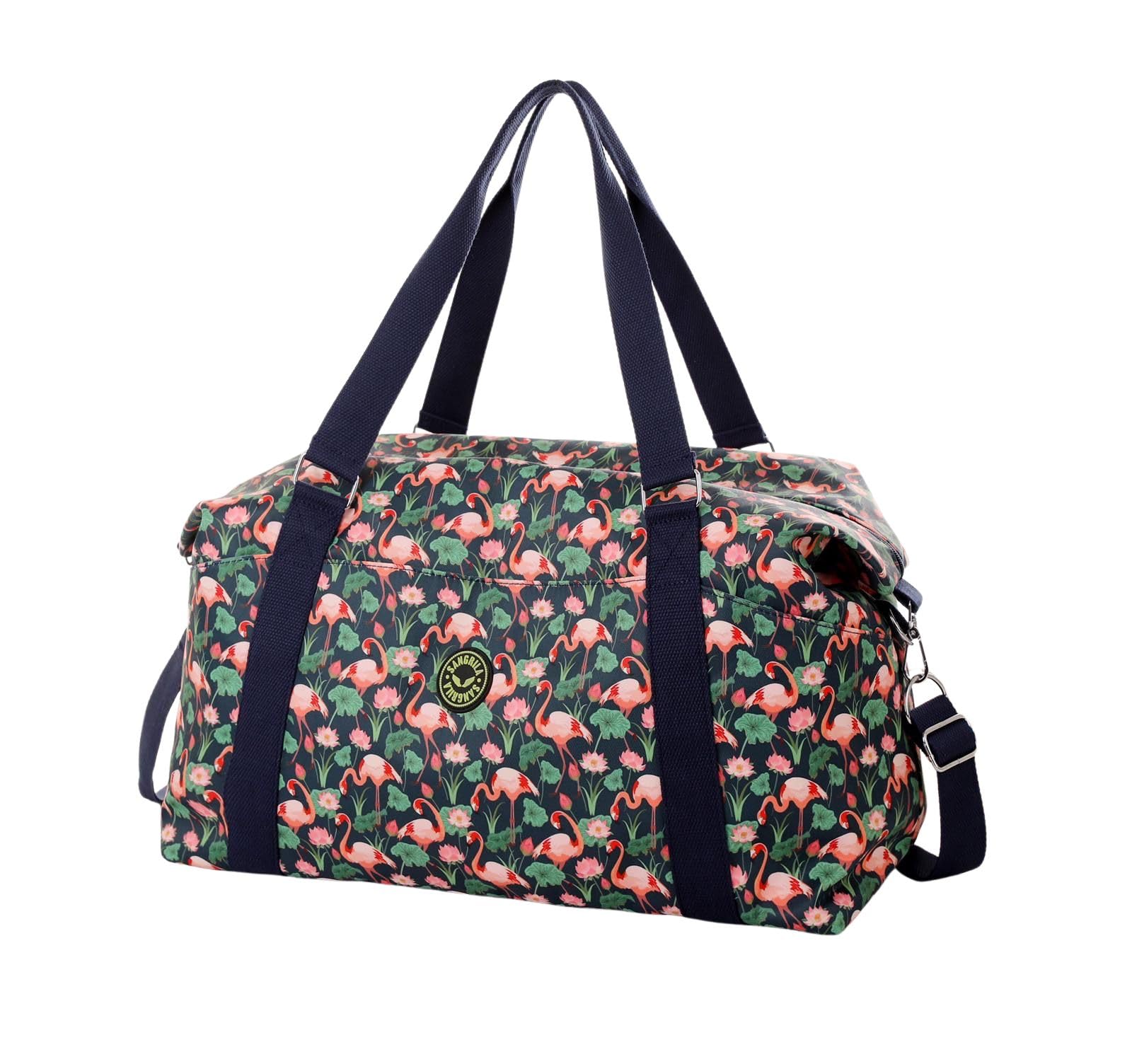 Waterproof Fitness Gym Travel Duffel Bag Holdall Travel Bag Weekend Overnight Bag for Men and Women (Flamingos) — image 1