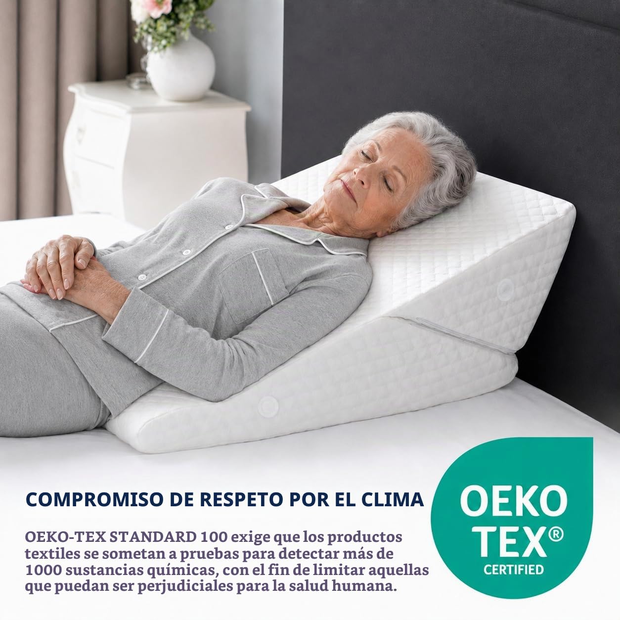 Almohada de cuña para apnea del sueño, almohada de cuña de altura ajustable de 12 pulgadas para dolor crónico, personas discapacitadas y cuidado y posicionamiento a largo plazo