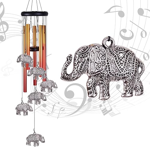 Miniatura 13 de Campanillas de viento azules con ojo malvado de elefante para decoración exterior, atrapavientos móvil con ojo malvado, campanillas de viento con