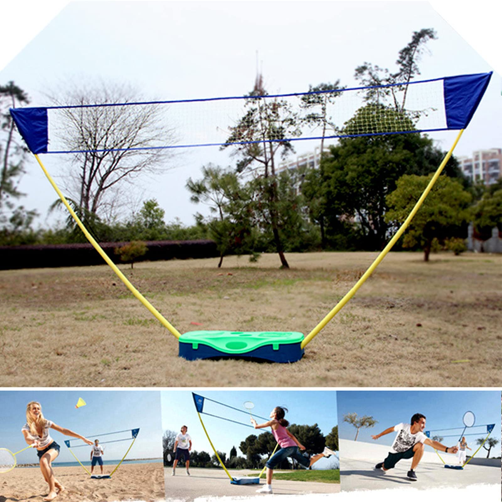 Outdoor Sport Badminton Tennis Pallayball Net Telescopico Stand Portatile Set Set Set Telaio Aderente Caso di Stoccaggio del Supporto di Supporto