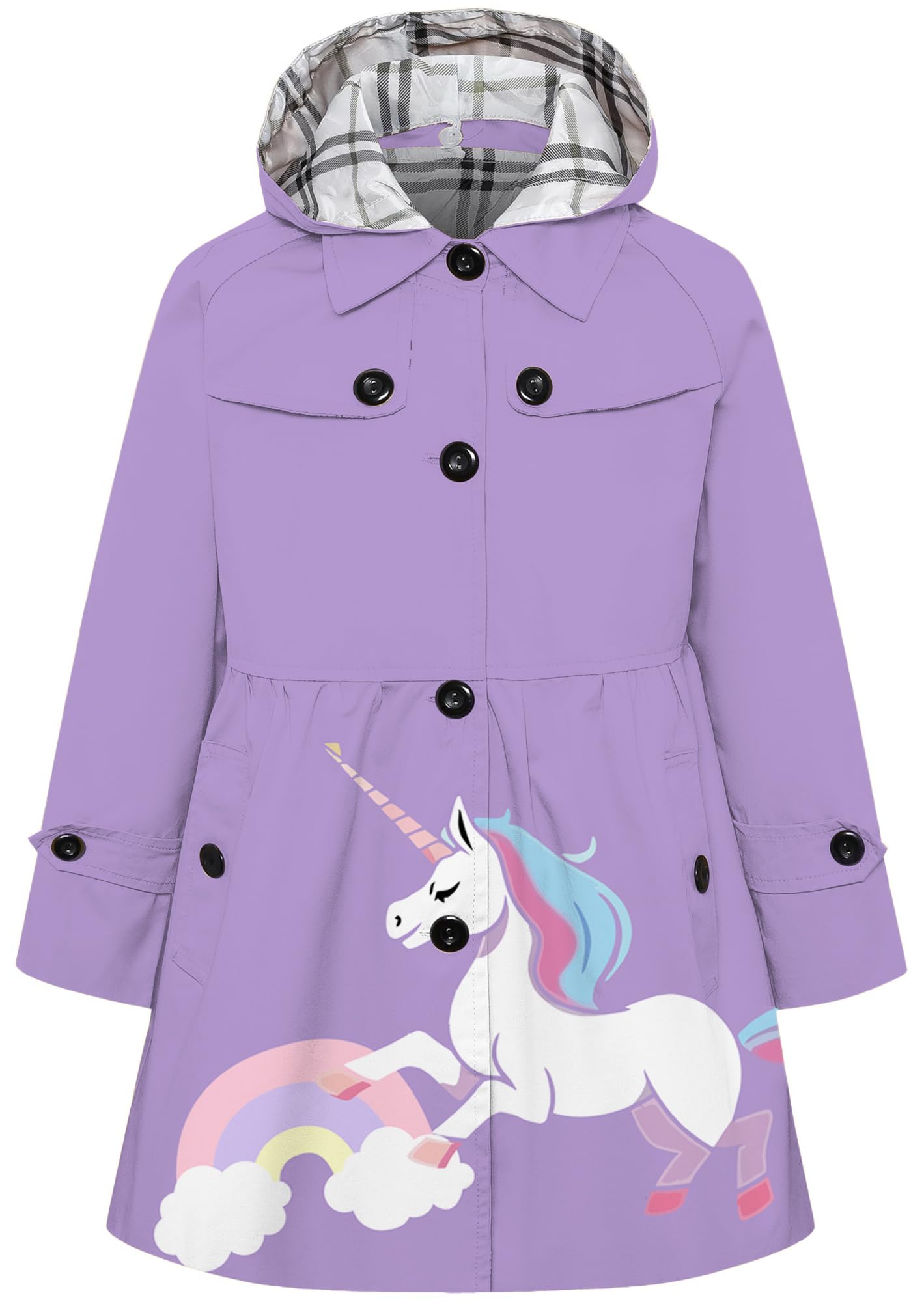 Betusline Girl's Single Breasted Trench Coat Hooded Dress Coat Outerwear