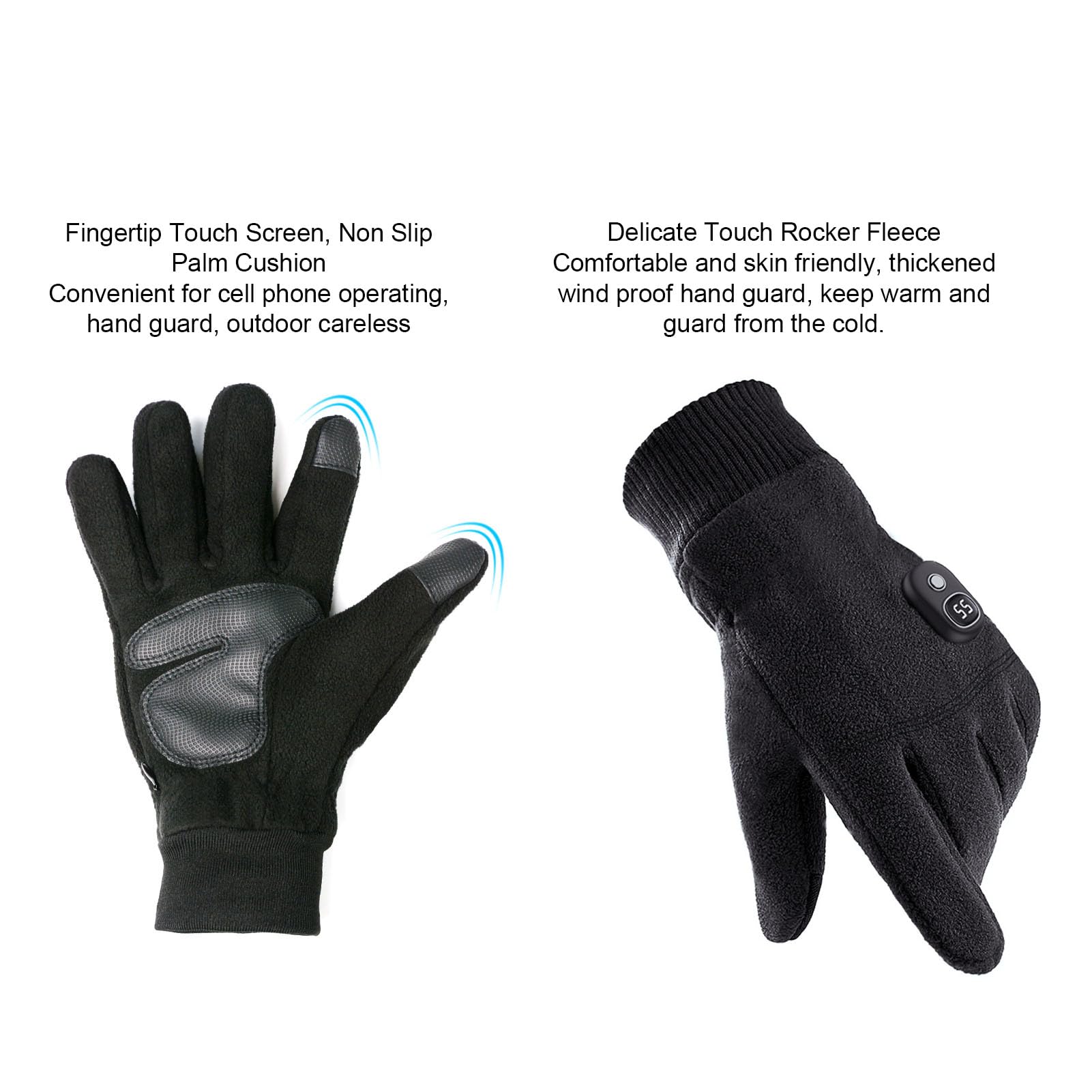 Guantes Térmicos Desmontables Lavables Felpa Acolchados Invierno Cálido Guantes Térmicos para Esquí y Al Aire Libre