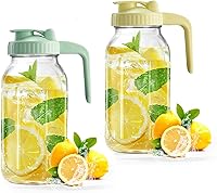 Vista 7 de Jarra de vidrio de 32 onzas con tapa y boquilla de vertido en forma de V, jarra de leche materna de 1 cuarto de galón, doble a prueba de fugas