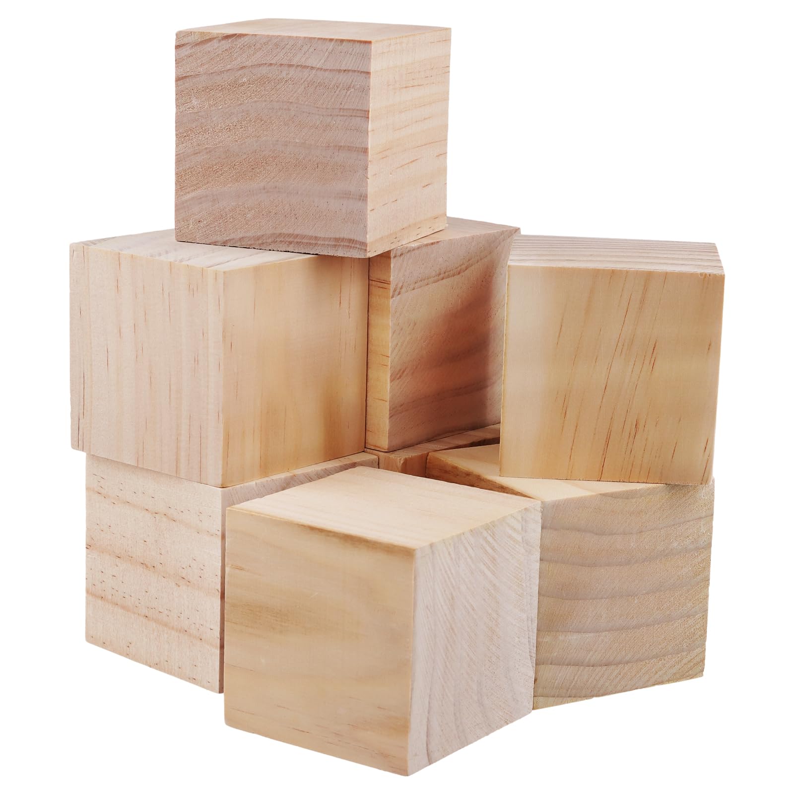 Cubes en bois naturel 7x7 cm anti-échardes pour ateliers de bricolage sûrs