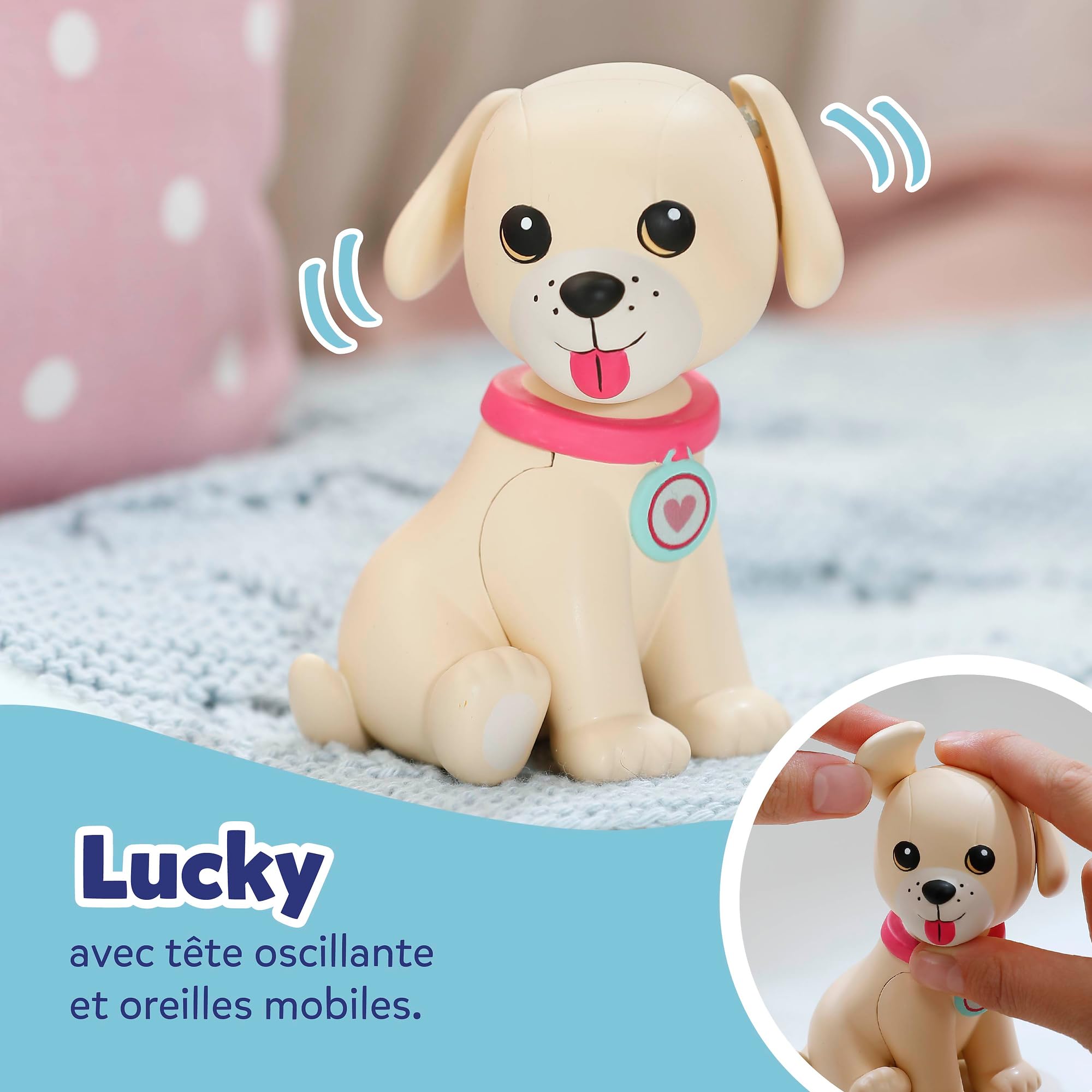 BABY born Vélo avec Lucky, vélo pour poupée avec Panier, Guidon et Autocollants
