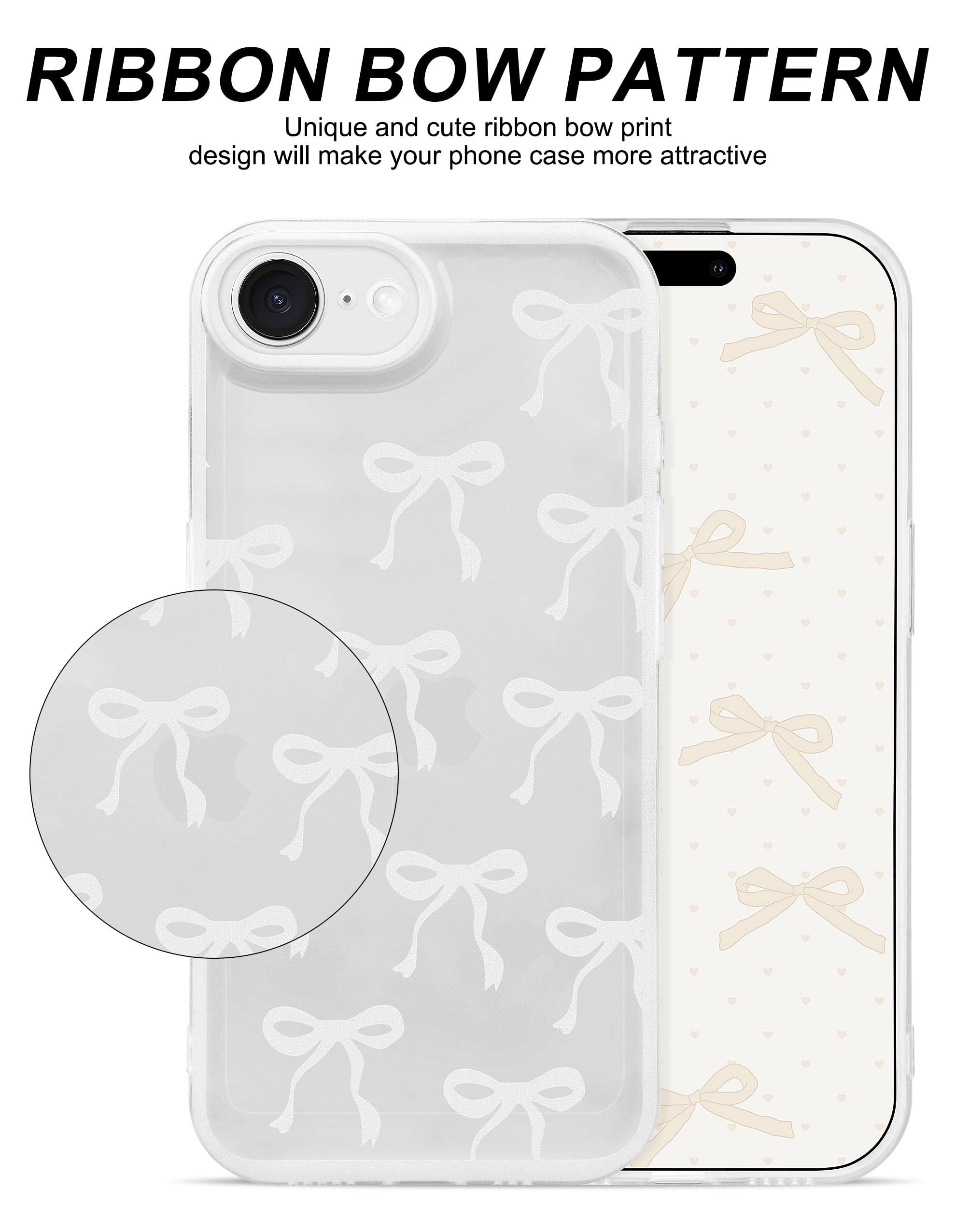 Aazon.co: Jusy Copatible With IPhone 7/8/SE Bow Phone Case, Cute - View #6