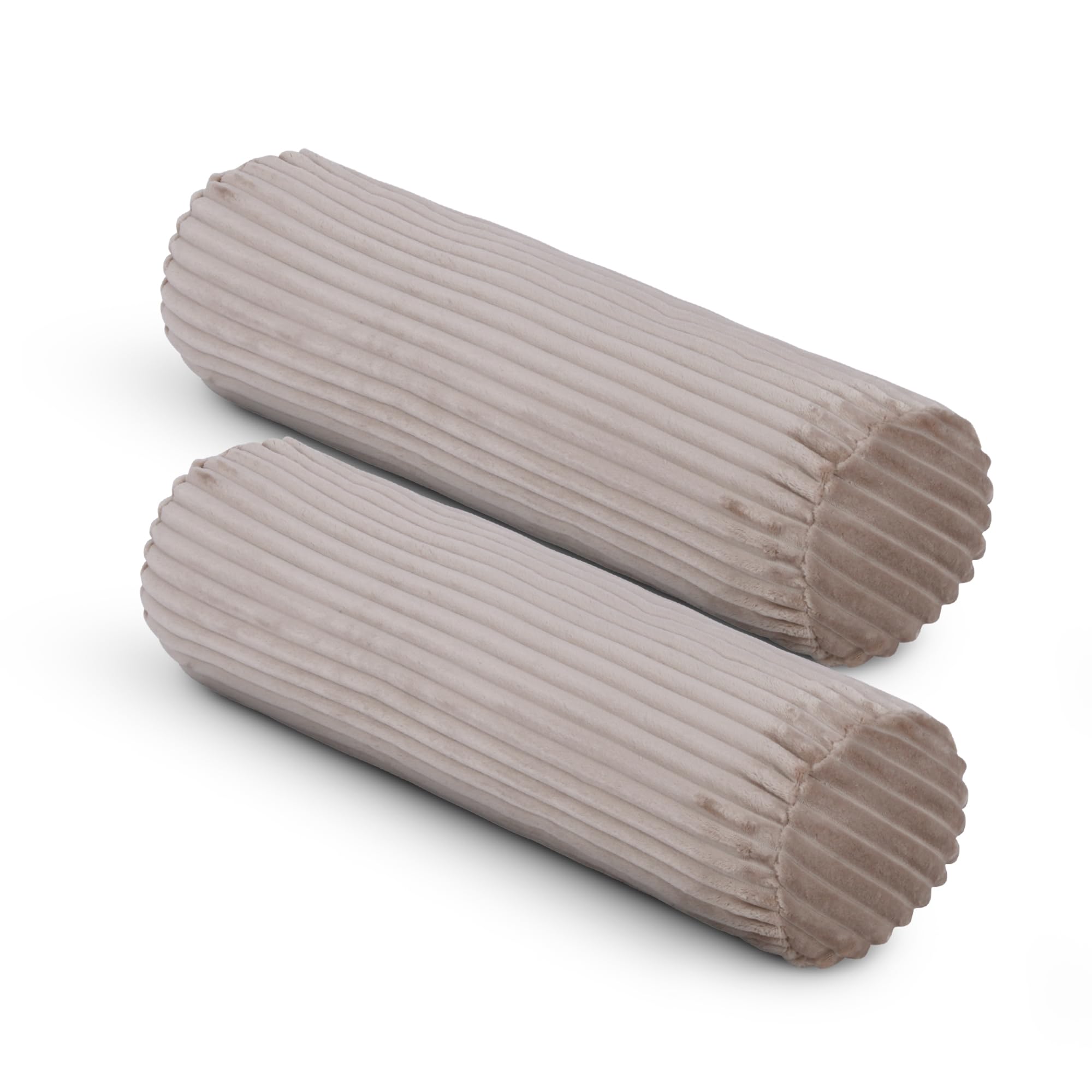 Bestlivings Sofakissen 70 x Ø20cm (2er Pack/Hellbraun) Cord Optik - Kuschelig weicher Bezug mit Reißverschluss - Kissen - Öko Tex - Sofakissen, Dekokissen