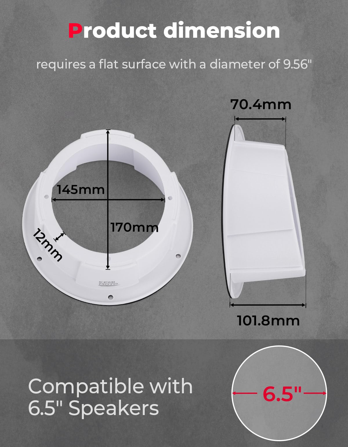 KEMIMOTO Pairs of 6.5 Inch Speaker Pods, Universal Angled Boxes