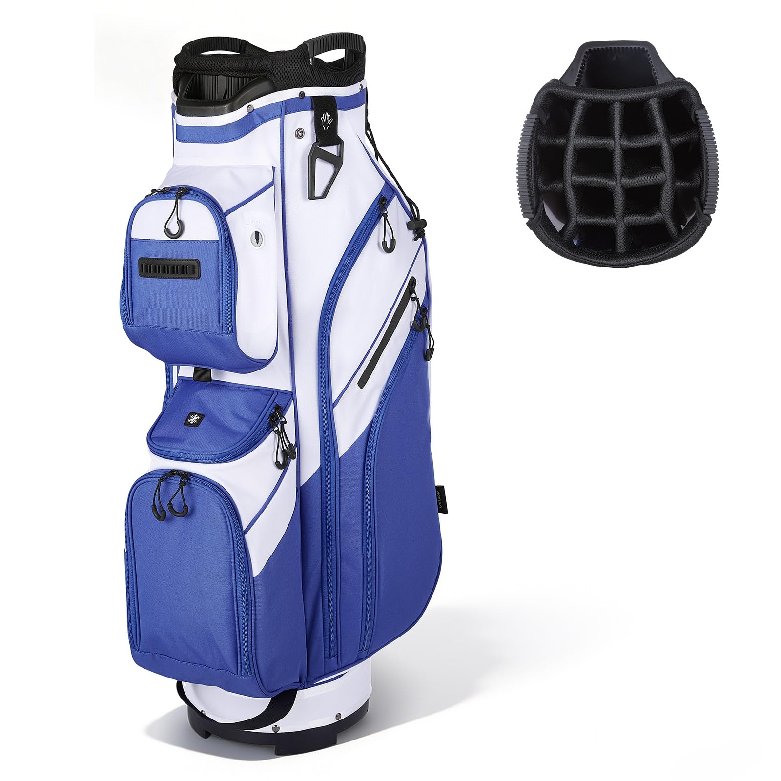 VEVOR Borsa da Golf per Carrello, Borsa da Golf Portaoggetti Mazze con Tracolla Copertura Antipioggia Fodera in PU 210D Dimensioni 350 x 420 x 945 mm, Sacca per Golfista in Poliestere per Cart Auto