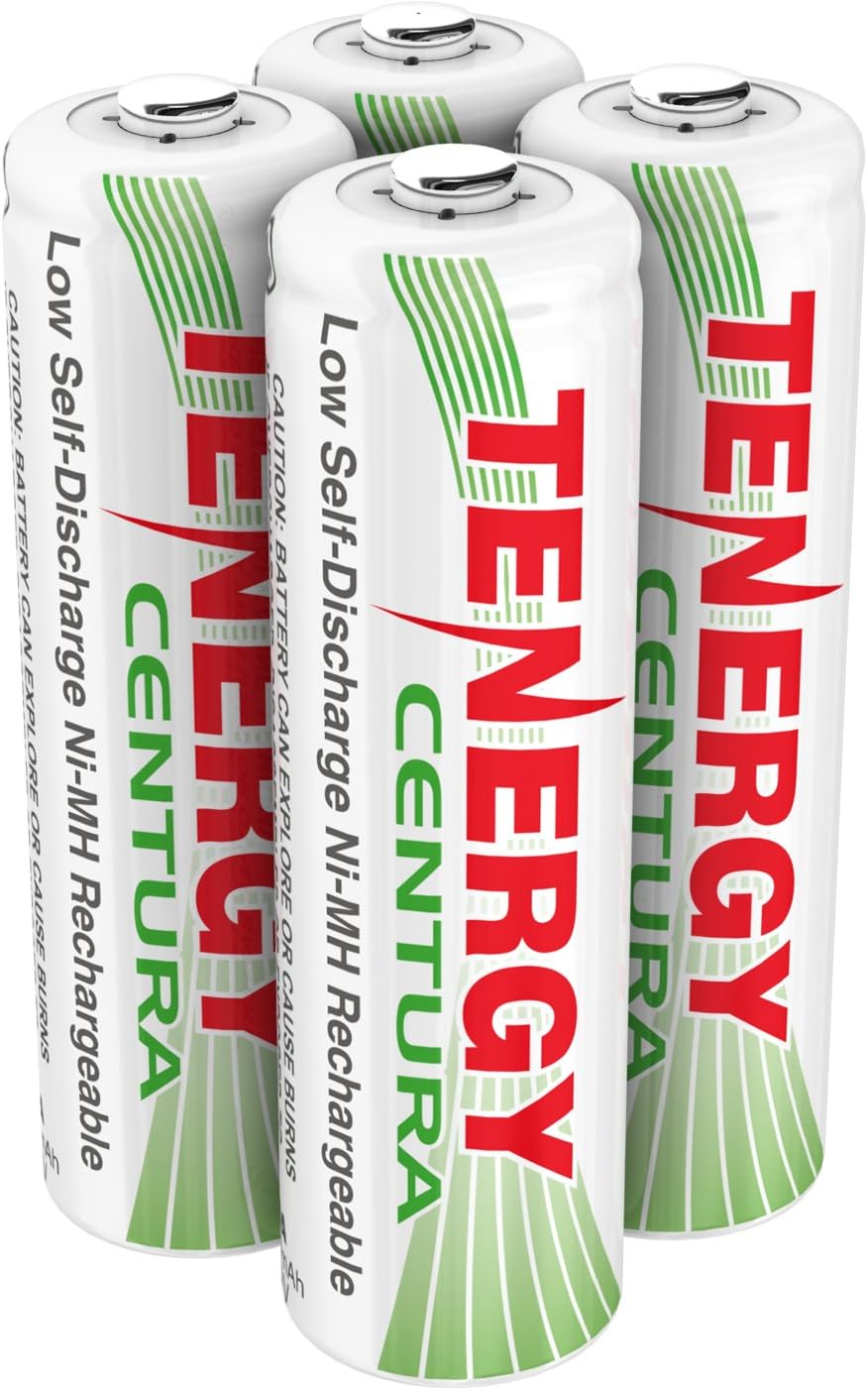 Tenergy AA Rechargeable Batteries 2000mAh Pre-Charged Low Self Discharge for Remote Controllers, Toys, Flashlight, Mouses, 4 Count