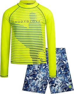Conjunto de natación para niños – 2 piezas UPF 50+ traje de baño y protector de erupción para niños (tallas: 4-12)