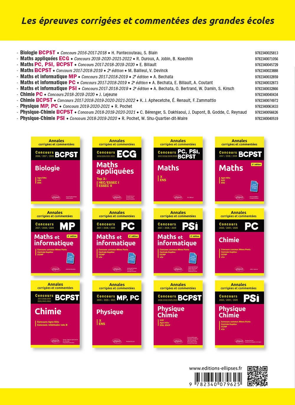 Physique-Chimie-Informatique PT: Concours 2020-2021-2022-2023