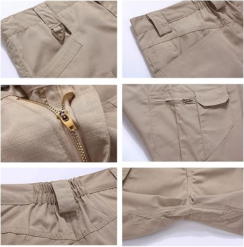 Miniatura 3 de Pantalones cortos tácticos de entrenamiento para hombre, uso al aire libre, casual, de secado rápido, con múltiples bolsillos 28-46 (sin cinturón)