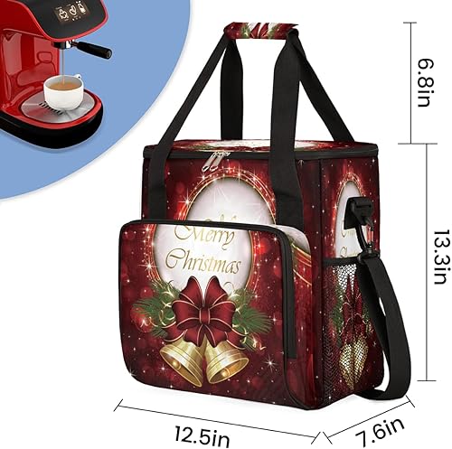 Miniatura 2 de Bolsa de café de campanas de Navidad, bolsa de almacenamiento de viaje compatible con Keurig K-Mini o K-Mini Plus de una sola porción para cápsulas
