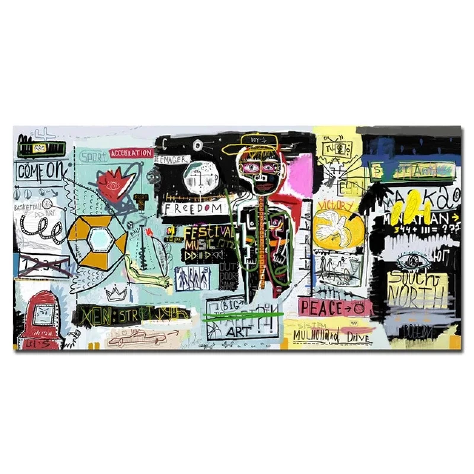 Cuadro de graffiti abstracto en lienzo de 30x60cm para dar vida a paredes vacías