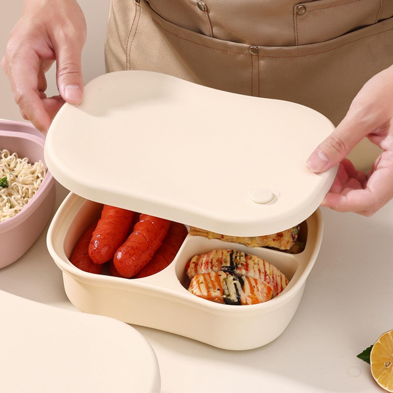 Portapranzo con 3 Scomparti – Contenitore per la Preparazione dei pasti per Scuola, Ufficio, Lavoro e Viaggi.