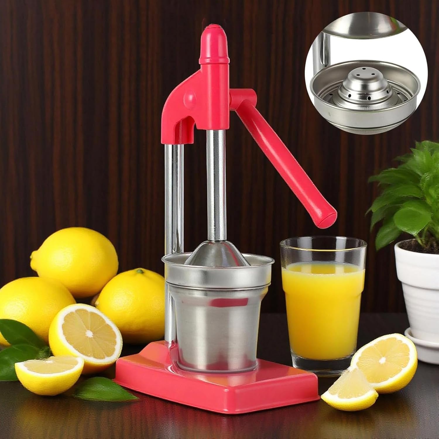 Cast Iron Hand Press Juicer, Heavy Duty Manual Citrus Juicer for Lime, Lemon, and Orange, Countertop Fruit Juice Squeezer for Fresh Lemonade and Orange Juice