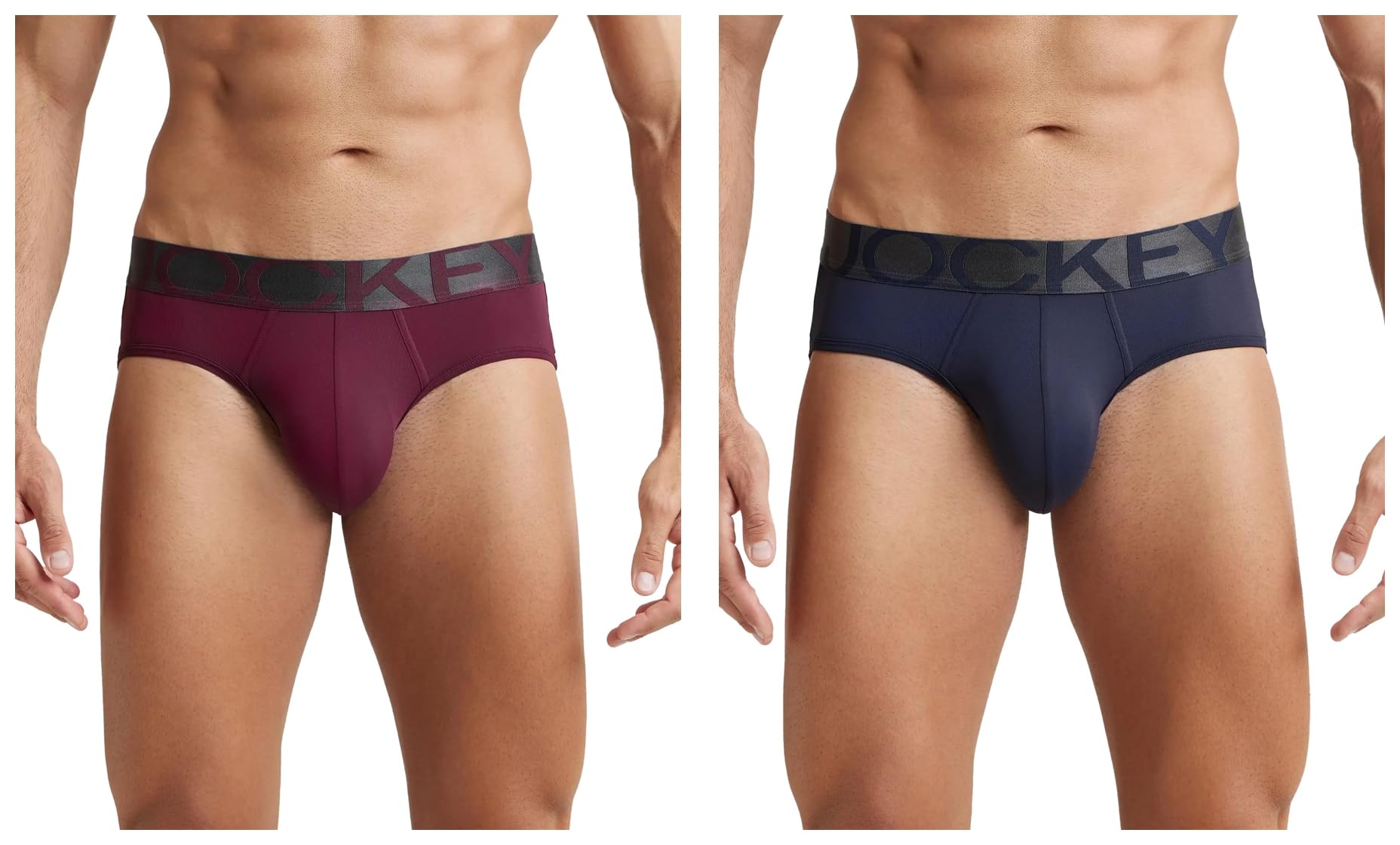 JockeyIC27 Men's Tactel Microfiber Elastane Stretch Solid Brief with Moisture Move Treatment (Pack of 2)