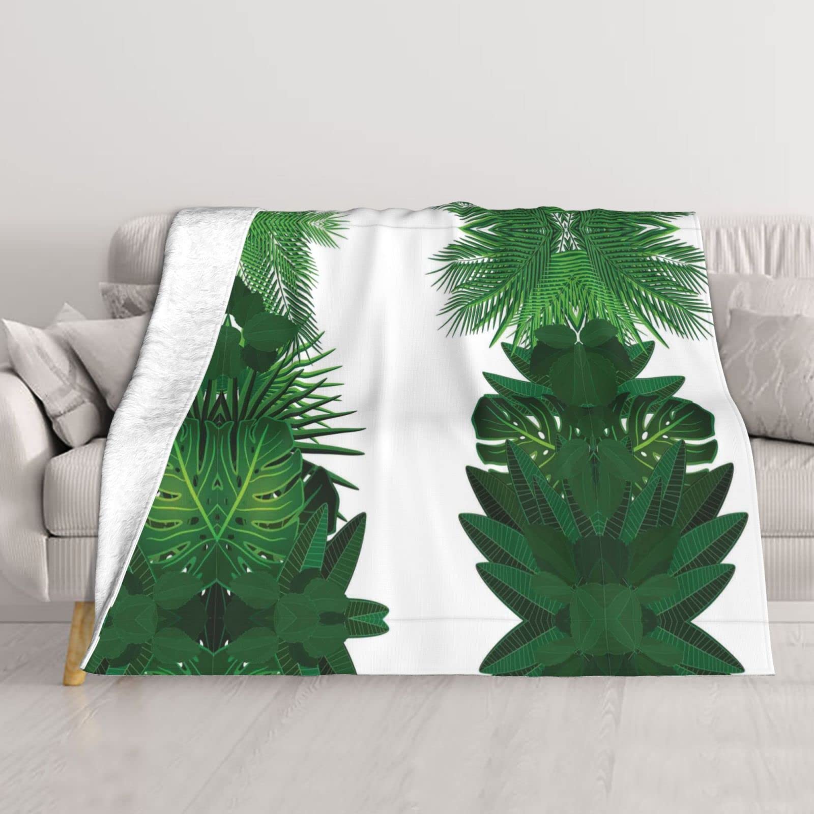 Couverture canapé imprimé palmiers exotiques plaid lit deux couches tropical