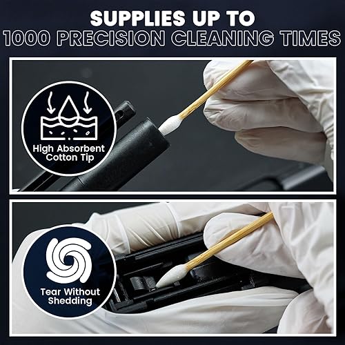 Miniatura 6 de 1000500Pcs Gun Cleaning Swabs, Precision Pistol Cleaning Swabs Durable Stem, 6 Inch Pointed Gun Cleaning Supplies Swabs - Lint Free, Highly