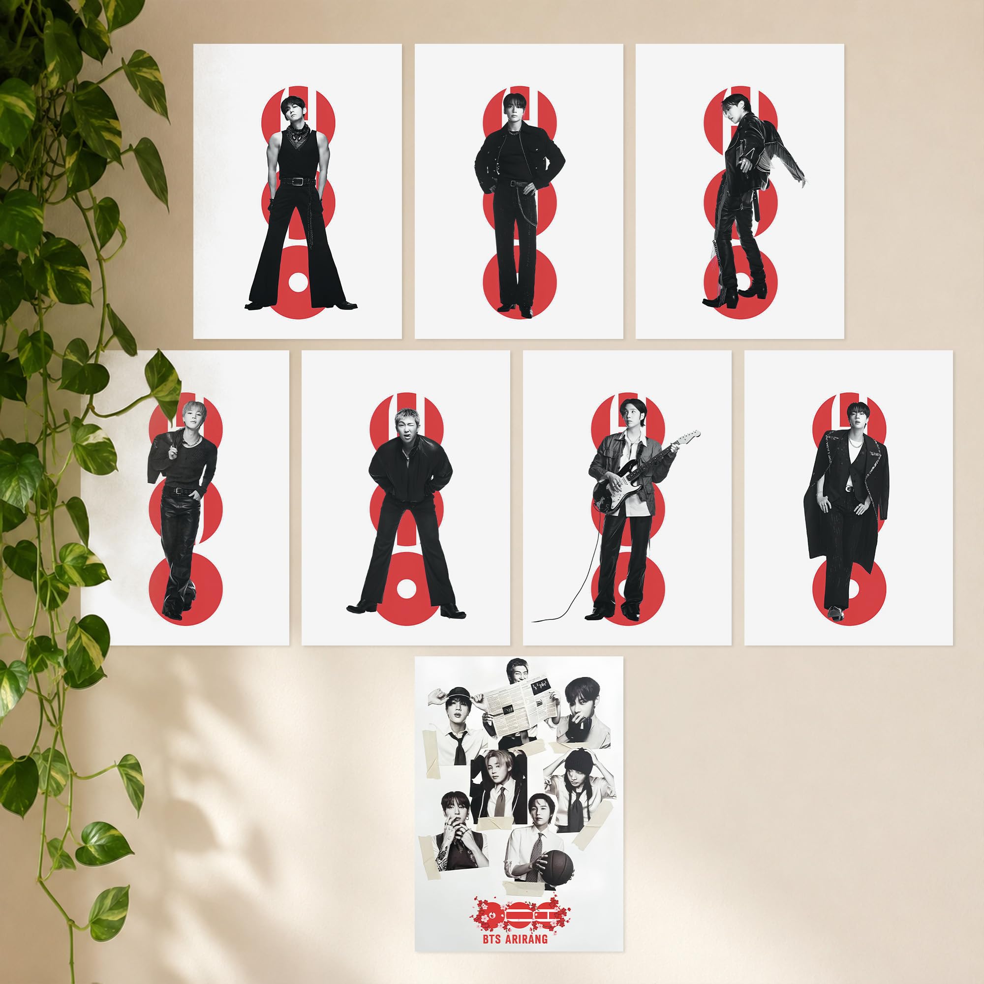 Seagull Store BTS Poster Collection - Pack of 8 (Style 1) | A4 Size (8x12 Inch) | Premium 300 GSM Art Paper | Included Double-Sided Tape & Glue Dots | HD K-Pop Wall Art for Bedroom, Living Room, Office & Gaming Room Décor-image-4