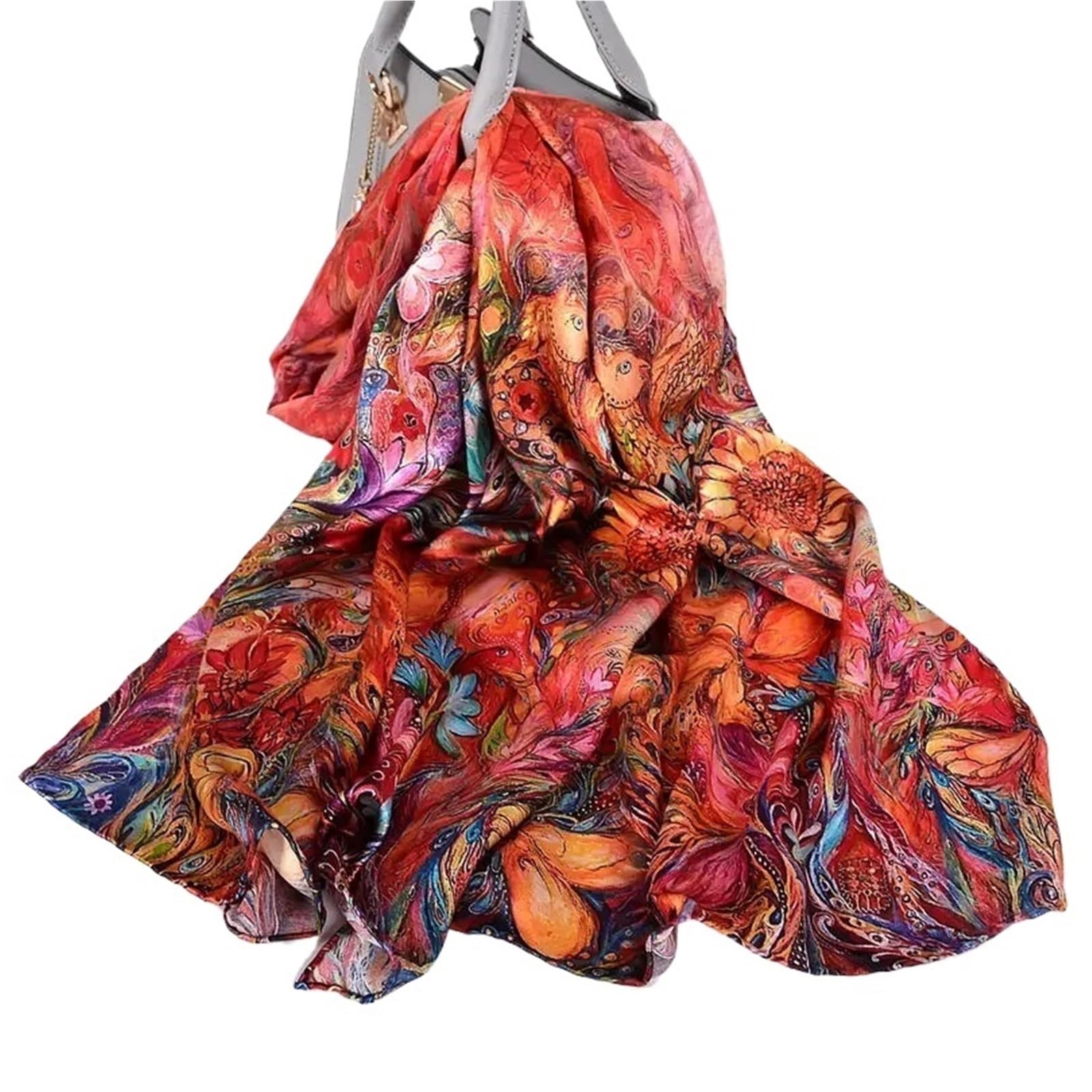 Pañuelo de seda pequeño 1PC Luxury Pure Silk Scarf Shawl Women Long Scarves Ladies Neck Foulard