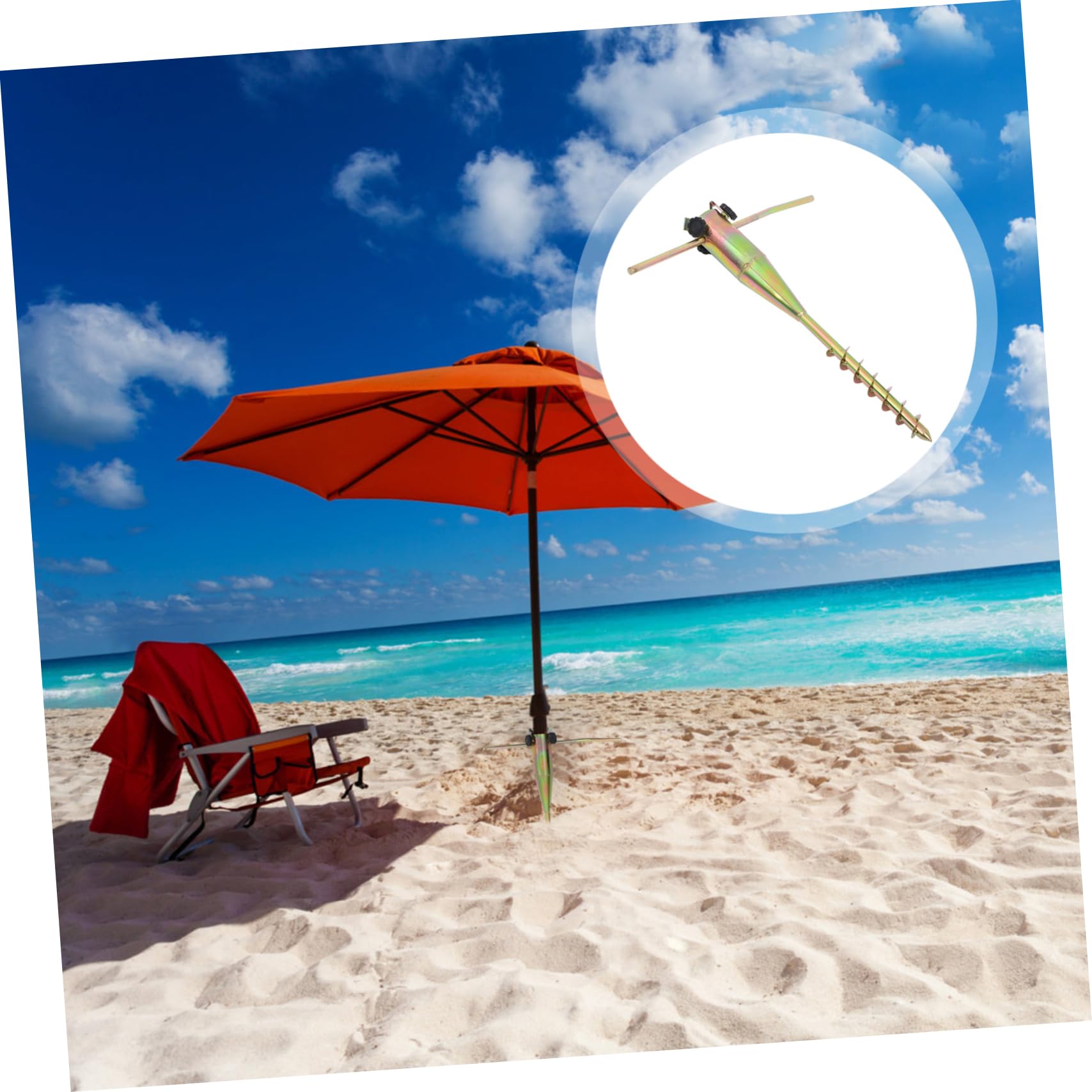 Milisten Ancre de Parasol de Plage en Acier Jaune pour Extérieur
