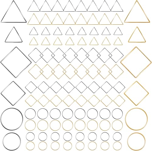 Miniatura 8 de PAGOW 96 aretes de aro para hacer joyas, hipoalergénicos, cuadrados, redondos, plateados y dorados, para manualidades, suministros de accesorios