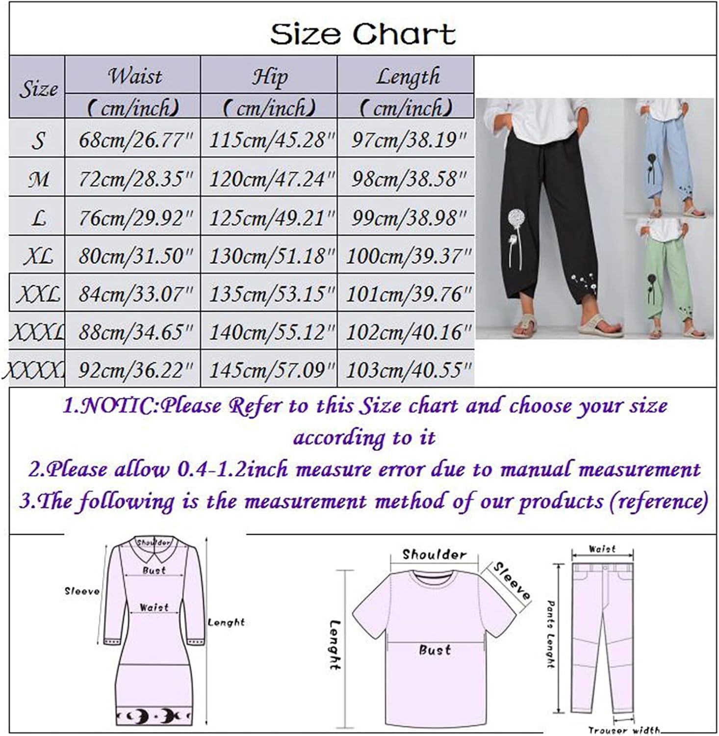 BEIBEIA Plus Size Women's Baggy Linen Wide Leg Trousers, 2021 Summer Casual Loose Patchwark Elastic Waist Harem Pants : Clothing, Shoes & Jewelry
