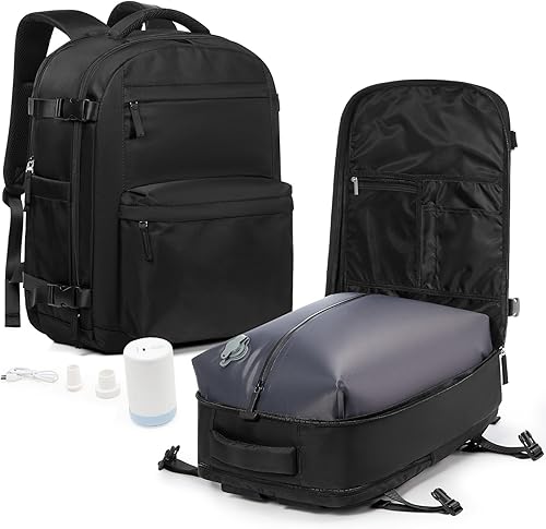 WONHOX Mochila de viaje para mujeres y hombres, mochila para laptop con compartimento para zapatos, mochila impermeable para senderismo