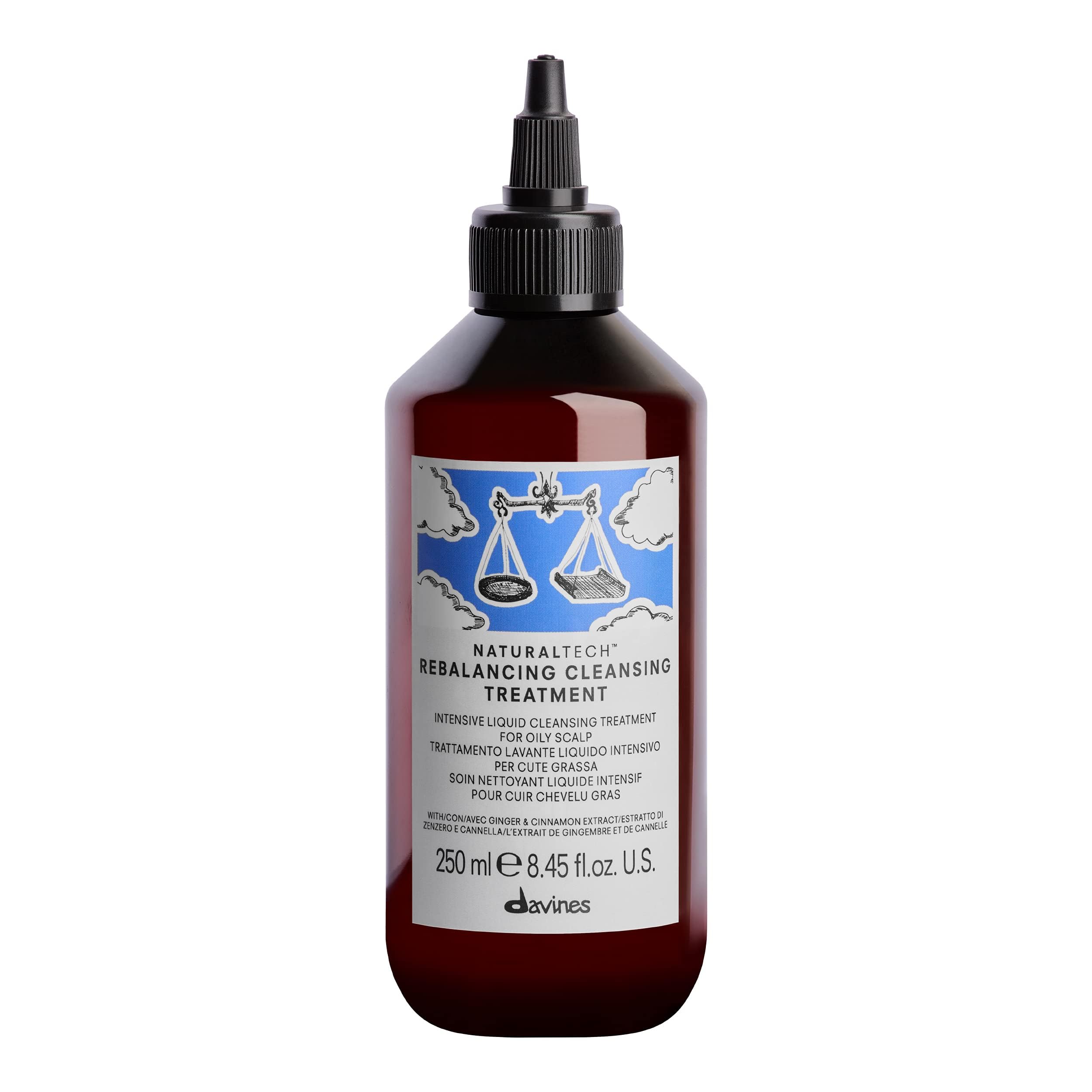 Davines REBALANCING Cleansing Treatment - Trattamento lavante liquido per cute grassa - Riduce l’iperproduzione sebacea - 250 ml