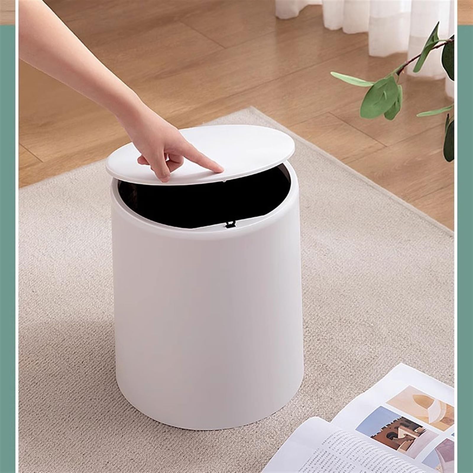Kosz na śmieci gospodarstwo domowe salon nowoczesna prosta kuchnia łazienka kosz na papier z pokrywką Papeleras Para Cocina(A,S)