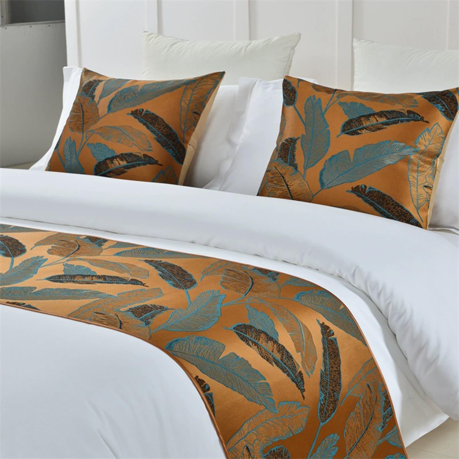 Chenille Bed Runner 45x210cm Solid Modern Hotel Bedroom Foot Scarf Protector for Queen Full Beds