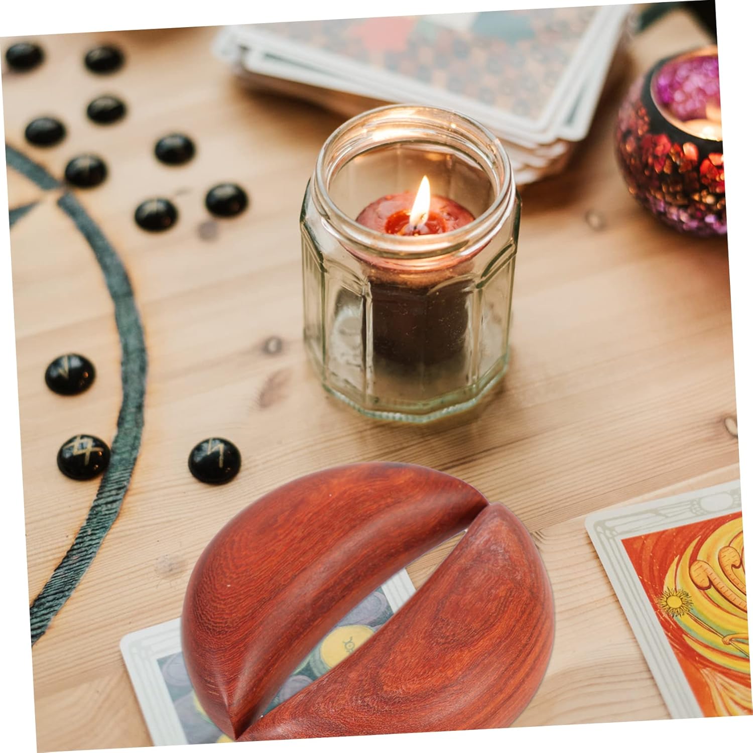 6pcs Accessory Moon Blocks Divination Cup Holy Cup for Chinese Taoist Divination Portable Fengshui Tool