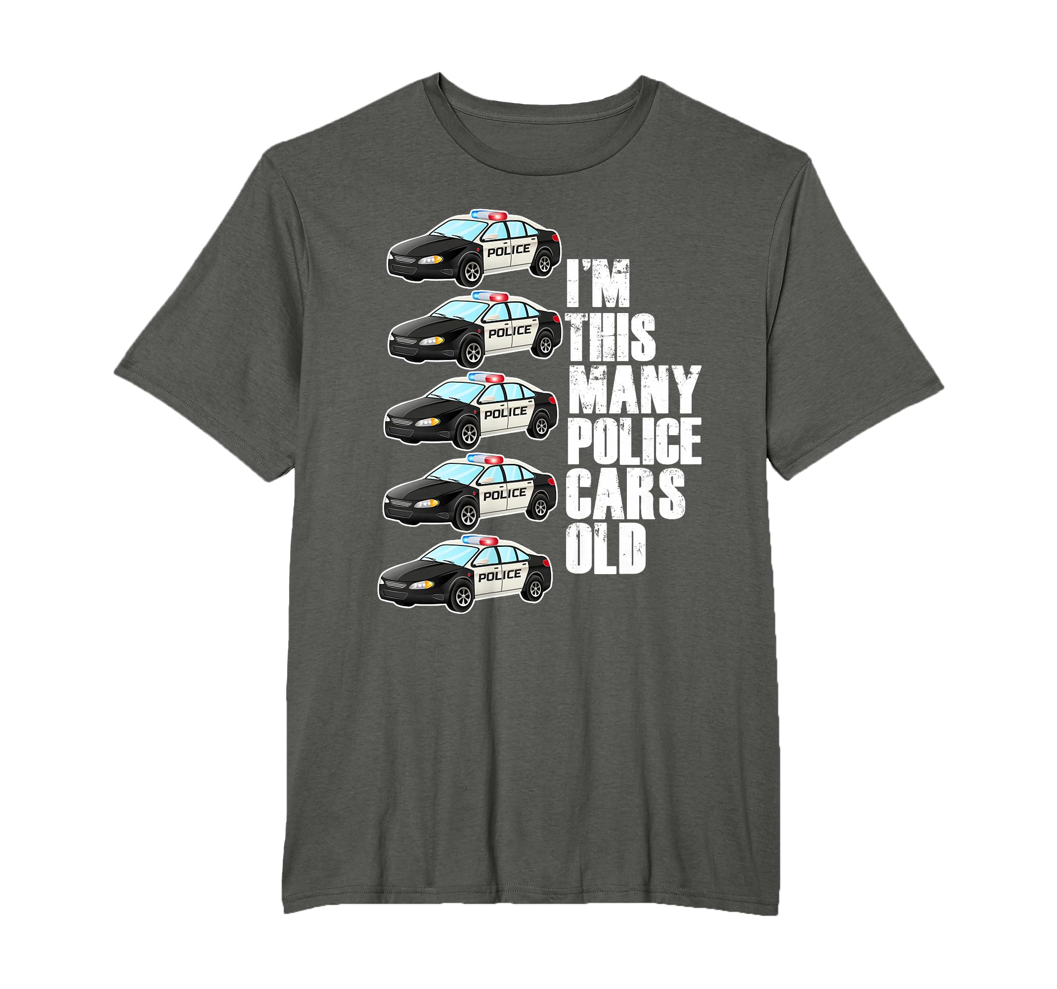 Police Car For Boys 5th Birthday 5 Year Old Party Supply Tee T-Shirt