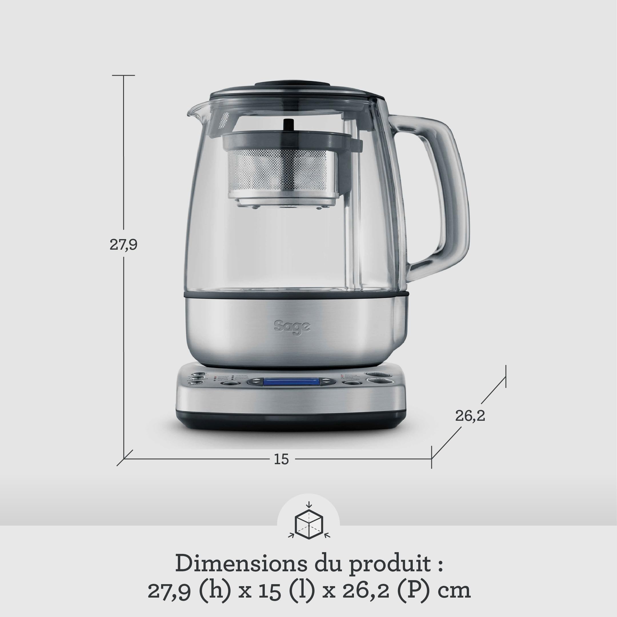 Sage - The Tea Maker - Théière, Infuseur pour chaque type de thé - Acier Inoxydable Brossé
