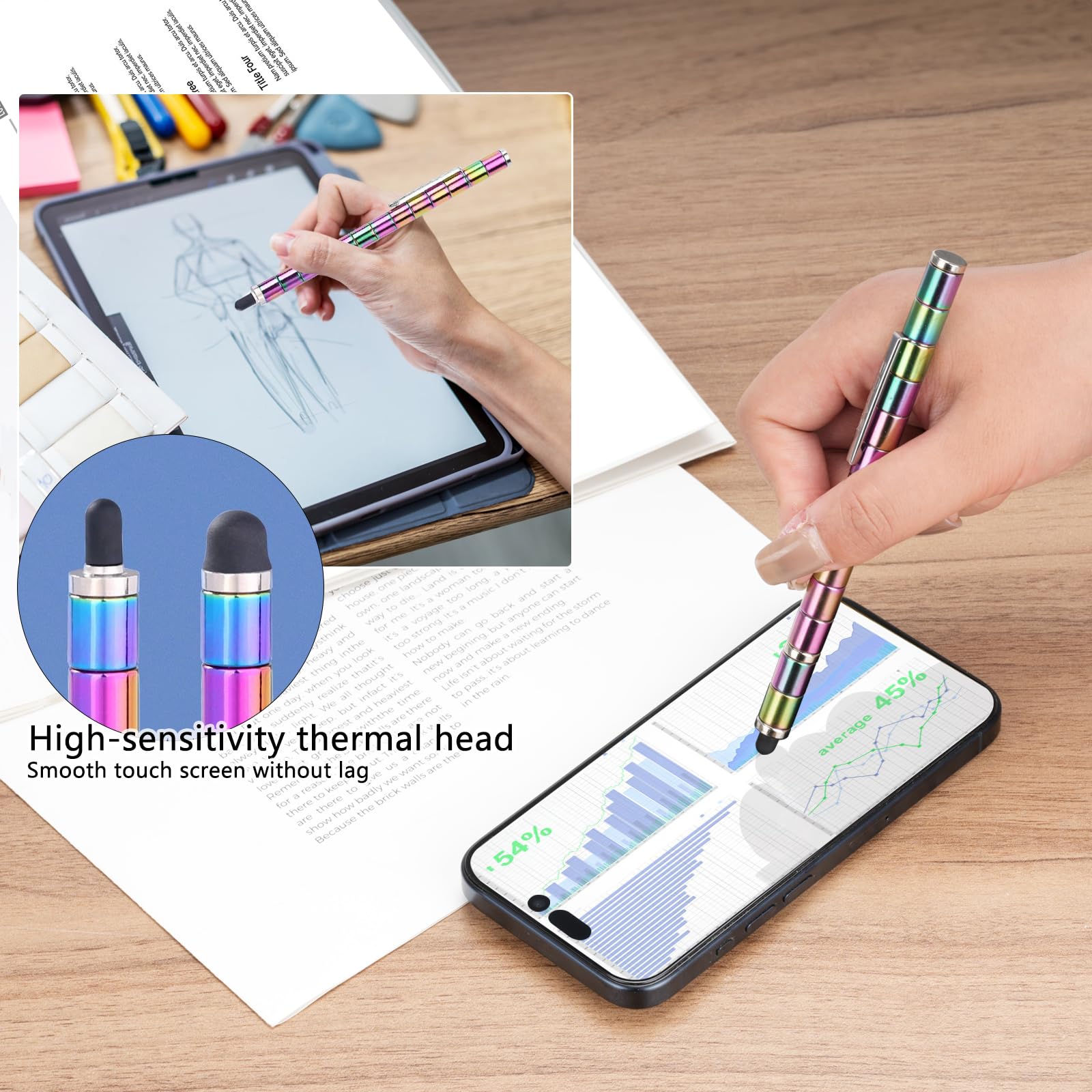 Stylo Magnétique Fidget Nutmanel - Stylo Anti-Stress Déformable Avec Accessoires