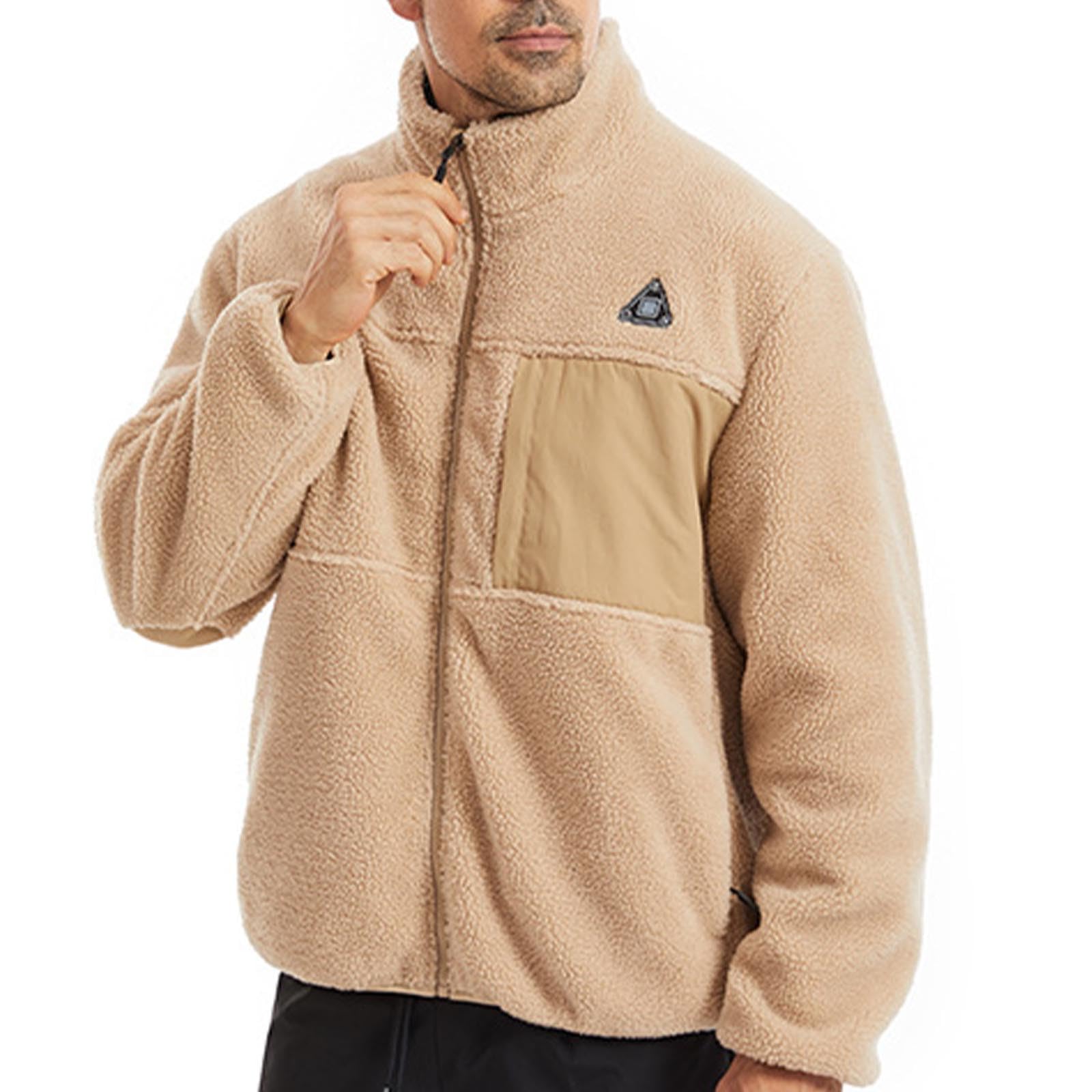 Beheizbare Jacke Herren Damen, Teddy-Fleece Beheizte Jacke USB Elektrische Heizjacke mit 4 Heizzonen Heizmantel Weiche und Warme Jacke mit Heizung Waschbarer Winterjacke für Outdoor Reiten Skifahren