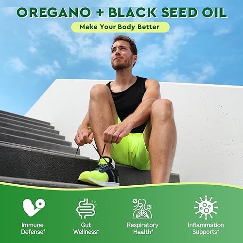 Miniatura 3 de Aceite de orégano con aceite de semilla negra - 20000 mg de orégano | Mezcla de hierbas 17 en 1 con probiótico, Carvacrol y timoquinona de fuerza