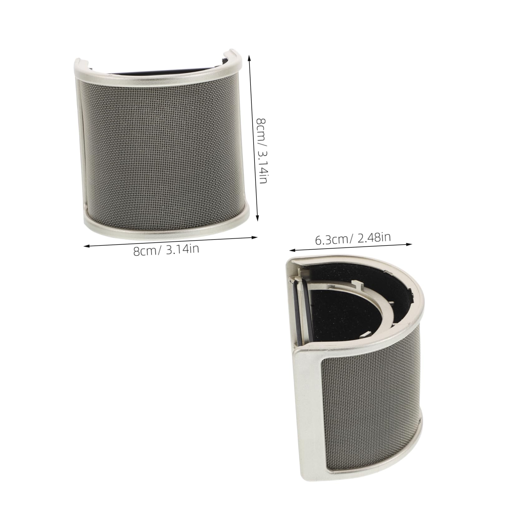 WHAMVOX U Shaped Microphone Windscreen Cover Durable Metal Mesh Shield for Recording Speech and Karaoke Protects Mic From Splashes Easy Setup Construction
