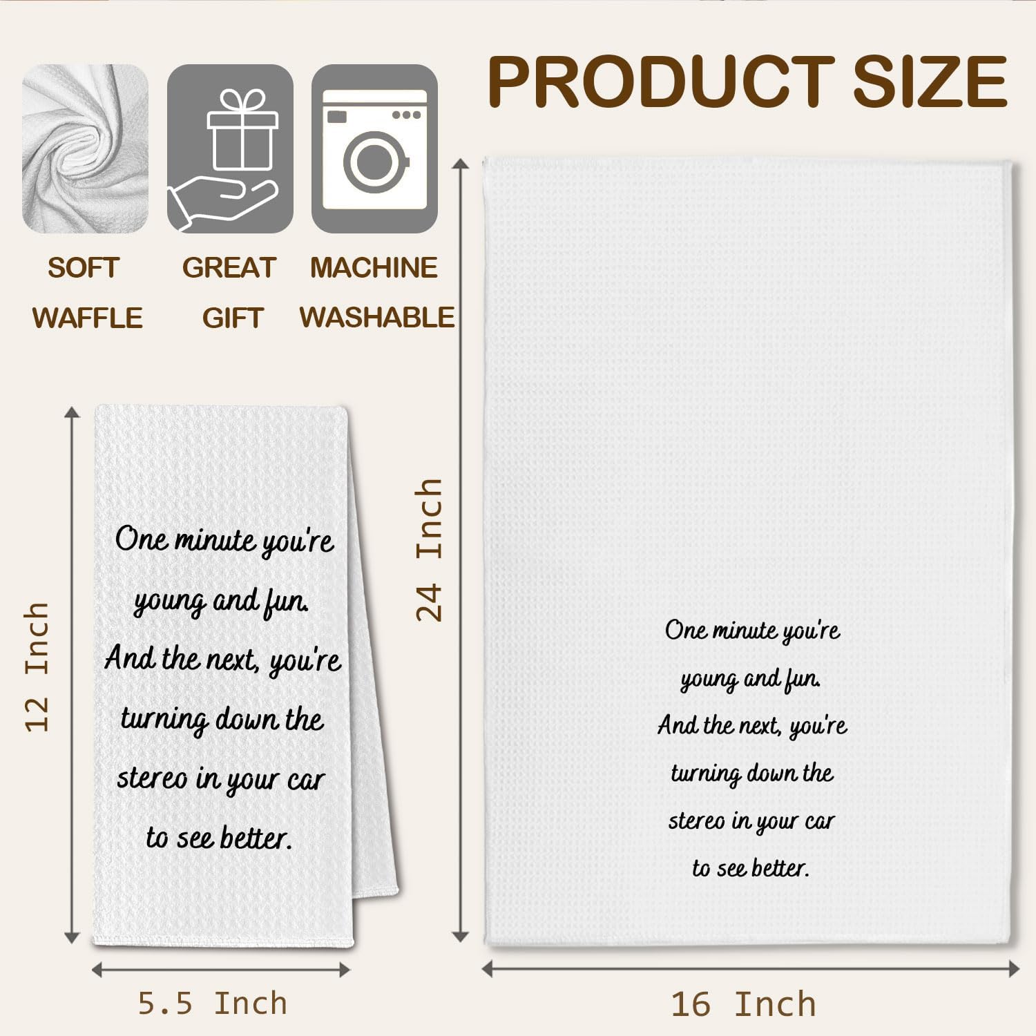 Funny Kitchen Towels, Sarcastic Gifts for Women Men Dish Towels Drying Cloth for Kitchen, Humorous Quote Decorative Hand Towel for Bathroom, 16x24 Inch - Image 6